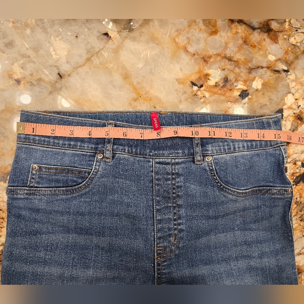 Spanx Straight-Leg Ankle High Rise Jeans Vintage Indigo Size L - Picture 7 of 8